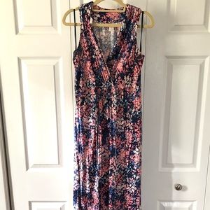 Floral maxi nursing/maternity dress